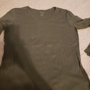Austin Clothing Company Long Sleeve V-Neck layering tee -  Olive Green Size LG